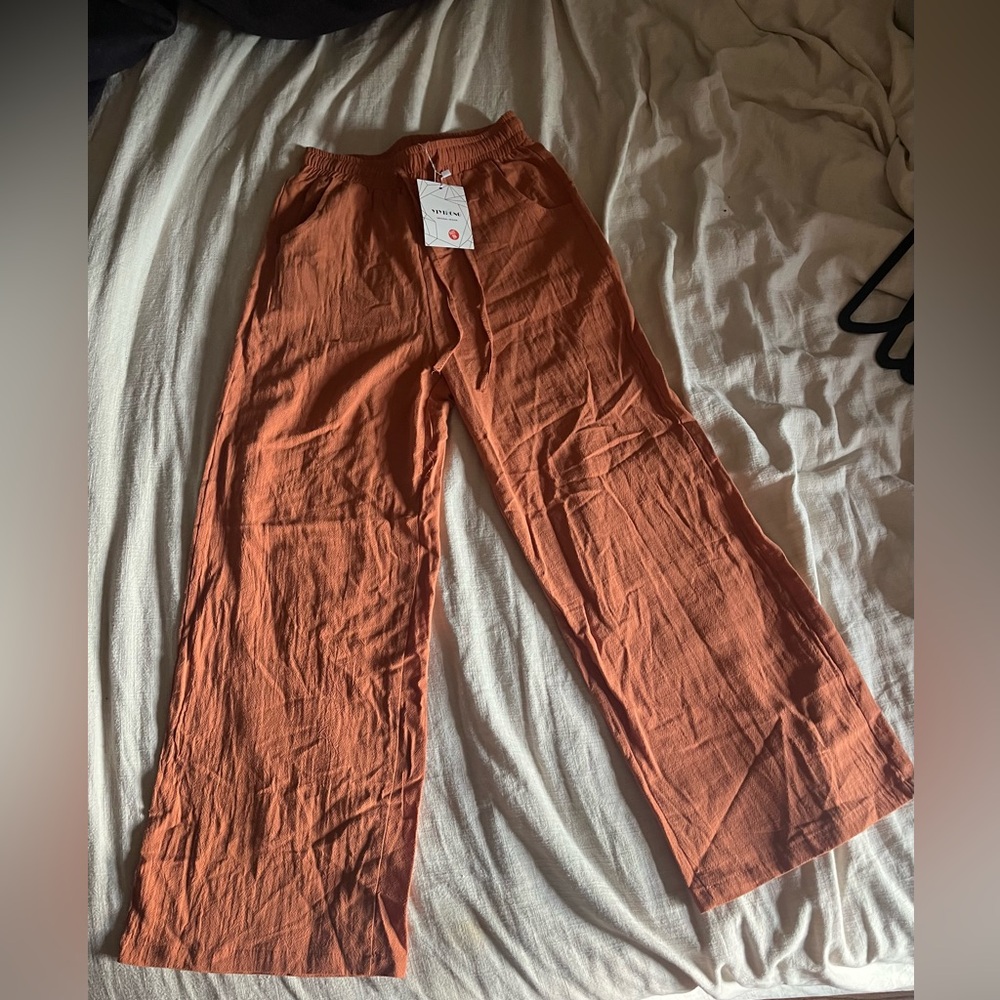 Orange flare pants